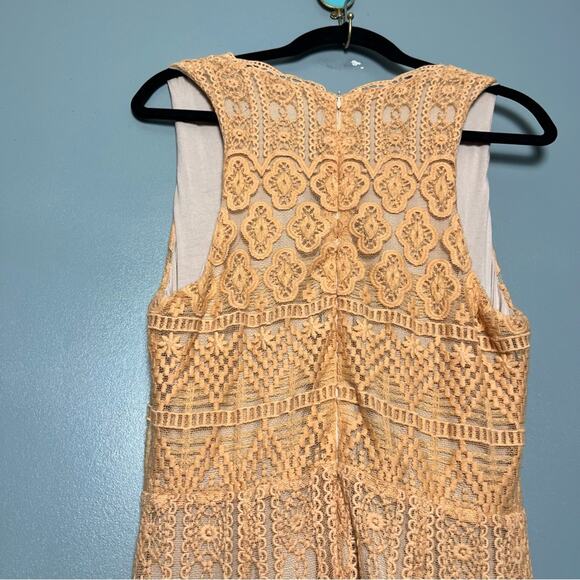 Anthropologie KOROVILAS Calantha Crochet Maxi Dress Peach Women’s Size M - Picture 6 of 11